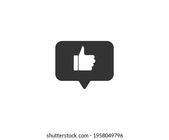 Like button hand icon on white background. Vector illustration.