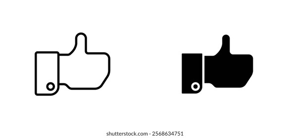 Like button icons in outline and fill. vector illustration for ui.