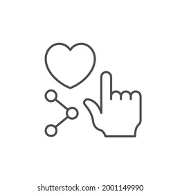 Like button line outline icon