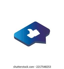 botón Me gusta en los medios sociales. Diseño isométrico