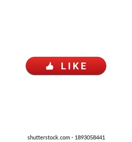 Like button with red color on white background for website and UI material
