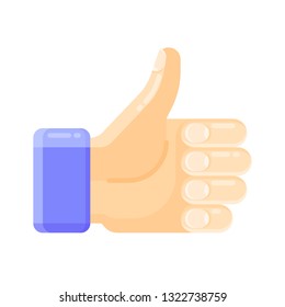 Um botão curtir para serviços de rede social, fóruns de internet, sites de notícias e blogs. Ícone de polegar para cima gesto da mão. Pixel perfeito