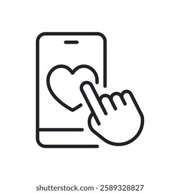 Like button thin line icons. Perfect pixel on transparent background