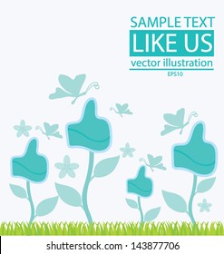Like button. Tree design. vector illustration.