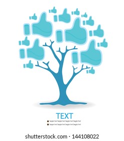 Like button. Tree design. vector illustration.