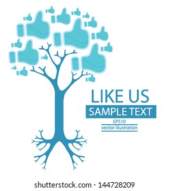 Like button. Tree design. vector illustration.