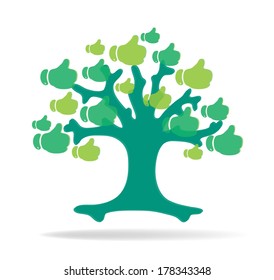 Like button. Tree design. vector illustration