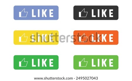 Like button variant set collection sign isolate on white background vector