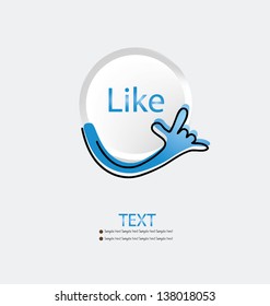 Like button vector illustration.