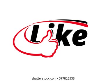 Like - cartoon banner, vector template for web, print, presentation