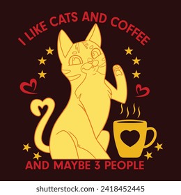 I Like Cats and Coffee and Maybe 3 People T-Shirt Designs high-quality, unique designs for men and women new favorite Dog Lover t-shirt today!