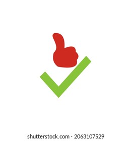 Like and check symbol. Vector illustration design for logo, social media app icon, website