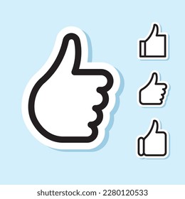 Like Color Icon Set. Thumb Up. Vector Illustration 