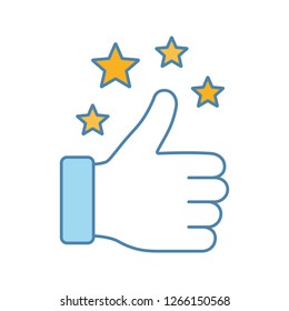 Like color icon. Thumbs up. Good, nice, ok hand gesture. Social media button. Rating, ranking. Isolated vector illustration