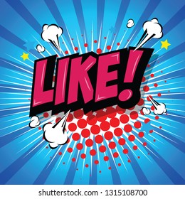 LIKE ! Comic Speech Bubble, Cartoon. art and illustration vector file.