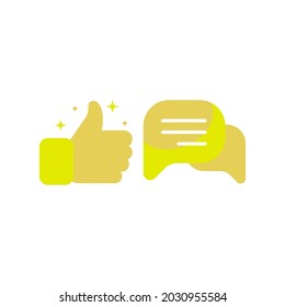 Like and comment color icons. Sign for Channel or social media. Trendy flat isolated outline symbol sign can be used for: illustration, logo, mobile app, design, web, dev, ui, ux, gui. Vector EPS 10 