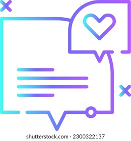 Like Comment Feedback icon with blue duotone style. social, share, media, comment, app, message, heart. Vector illustration