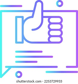 Like Comment Feedback icons with blue gradient outline style