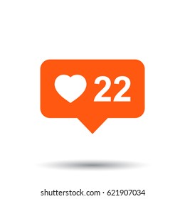 Like, comment, follower icon. Flat vector illustration with speech bubble on white background.