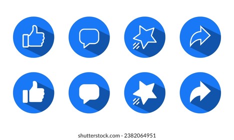 Like, comment, give, and share icon vector. Social media elements