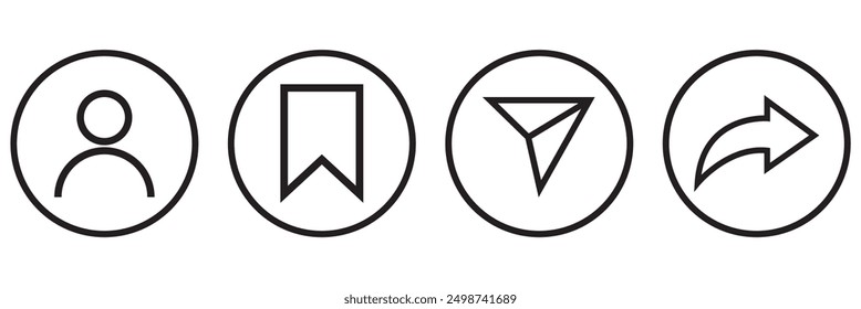 Me gusta, comentar corazón y compartir conjunto de iconos. Conjunto de iconos de línea, trazo editable aislado en blanco, ilustración de contorno de Vector lineal, estilo de diseño de logotipo de símbolo