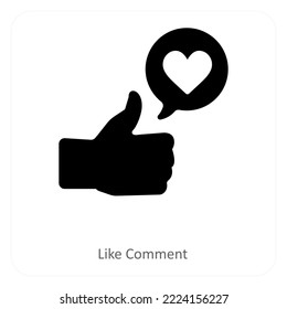 like comment and message icon concept