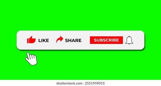 Like, Comment, Share, and Click Subscribe Button Icon Vector