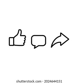 Like comment share icon , Outline style. Vector illustration