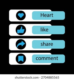 wie, Kommentar, Symbol teilen, speichern, Symbolschaltfläche, Social Media Vektor