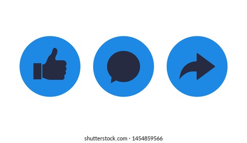 Like Comment Share Blue Icon Set Stock Vector (Royalty Free) 1711101964 ...