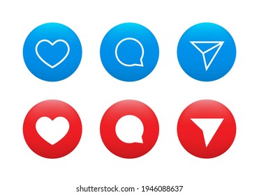 Like, Comment, and Share. Modern 3d Social Media Icons