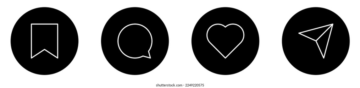 Like, Comment, Share and Save Icons. Social Media Buttons
