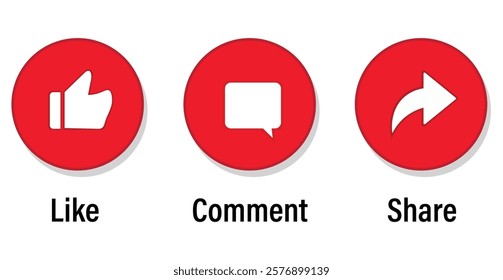 Like Comment Share Subscribe Button Icon Stock Vector