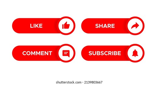 Like, Comment, Share and Subscribe Icon in Bar Button