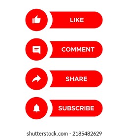 Like, Comment, Share, And Subscribe Icon. Streaming Channel Subscriptions