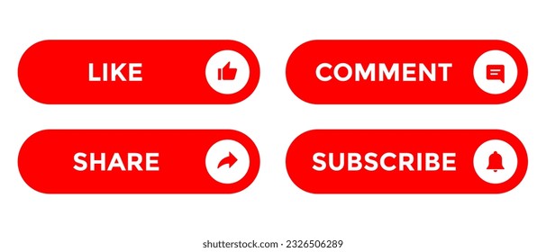 Like, comment, share, and subscribe icon vector. Support and subscription elements