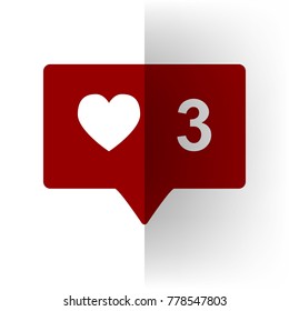 Like and comment sign. Vector. Bordo icon on white bending paper background.