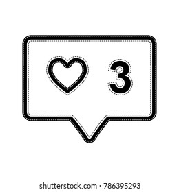 Like and comment sign. Vector. Flat style black icon on white.