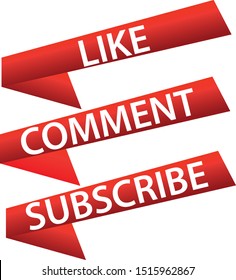 Like Comment Subscribe Buttons Red