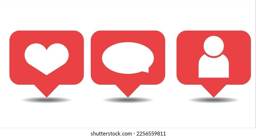 like, comment, subscribe icon, vector, illustration, symbol