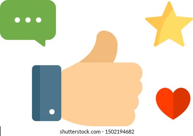 Like Communication Flat Icon Illustration