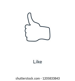 Like concept line icon. Linear Like concept outline symbol design. This simple element illustration can be used for web and mobile UI/UX.