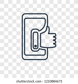 Like concept vector linear icon isolated on transparent background, Like concept transparency concept in outline style