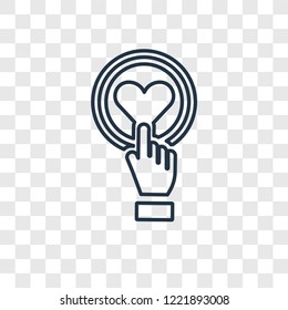 Like concept vector linear icon isolated on transparent background, Like concept transparency concept in outline style