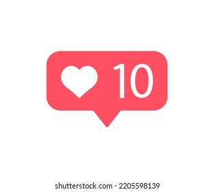 Like count icon trendy flat style editable. Like vector. Love icon.