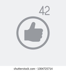 "Like" counter flat icon