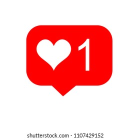 Like Counter Notification Flat Icon, vector illustration