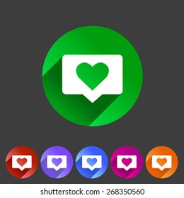 like counter notification flat icon sign set