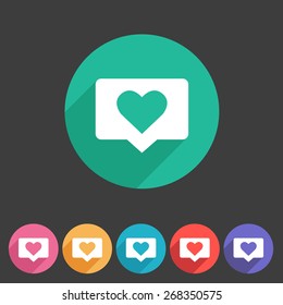 like counter notification flat icon sign set