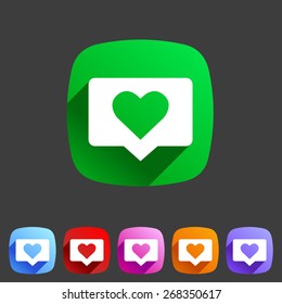 like counter notification flat icon sign set